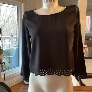 Club Monaco small black eyelet top